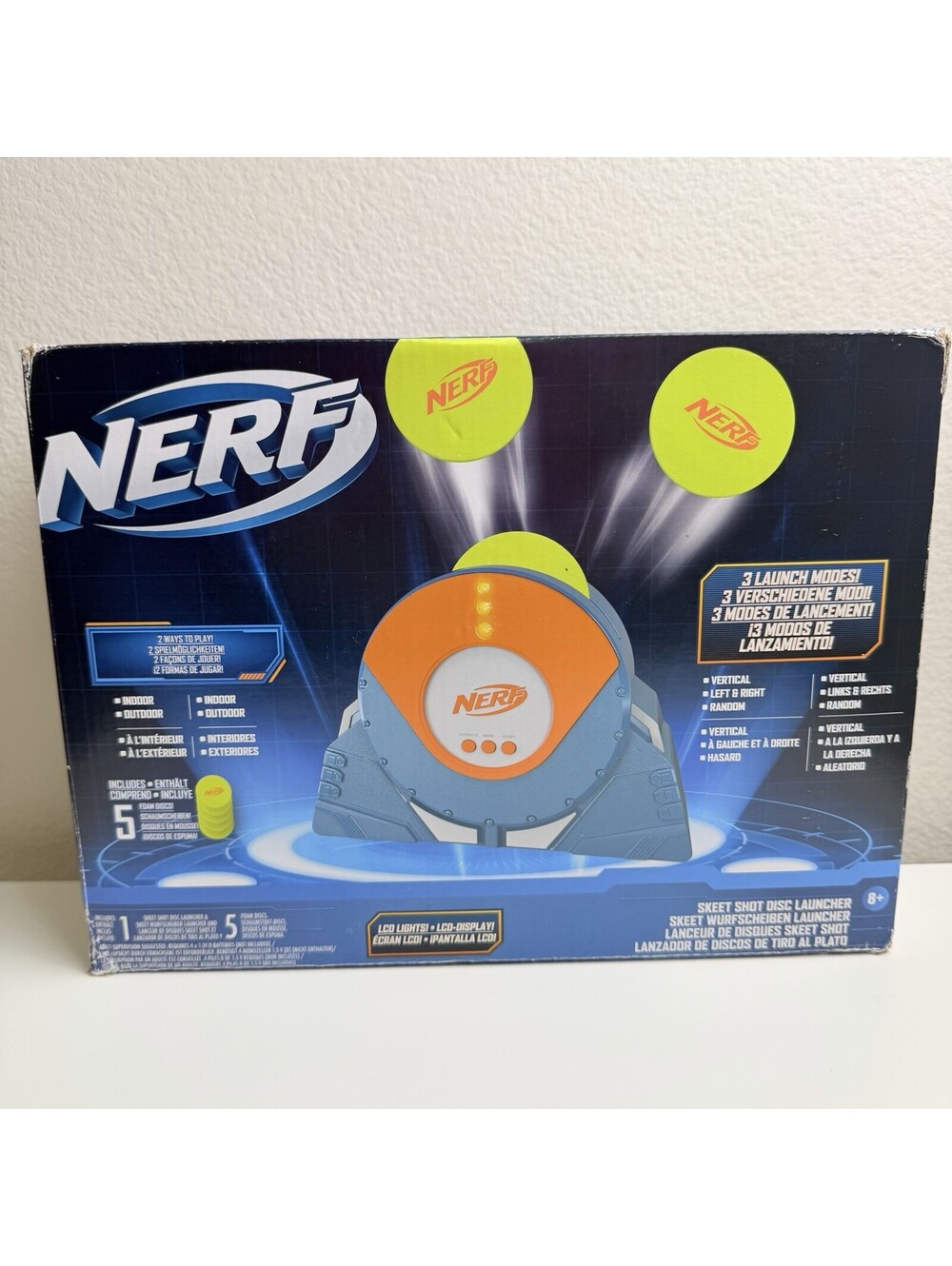 Nerf Skeet Shot Disc Launcher Electronic Game New Open Box w/ 5 Discs